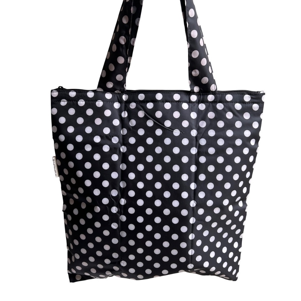 Sachi Polka Dot Insulated Zippered Tote Bag - Picture 3 of 7